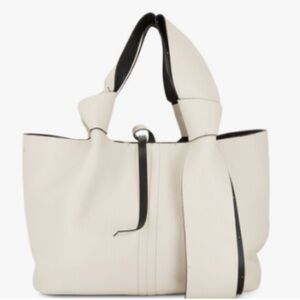Valentino Garavani Atelier Ivory Leather Tote with Bow and removable pouch